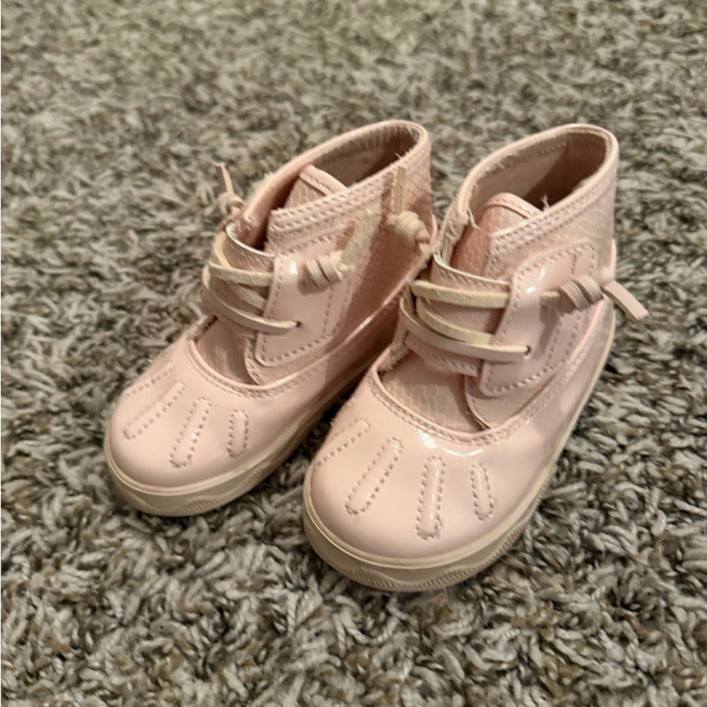 Pink Sperry Baby Boots